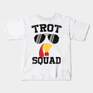 Running Turkey Sunglasses Trot Squad Kids T-Shirt